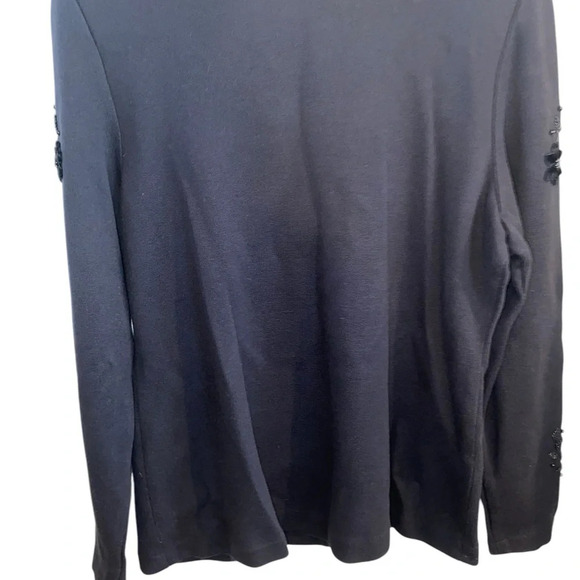 vintage Marissa Cristina knits black beaded floral cardigan holiday sweater - Picture 9 of 9